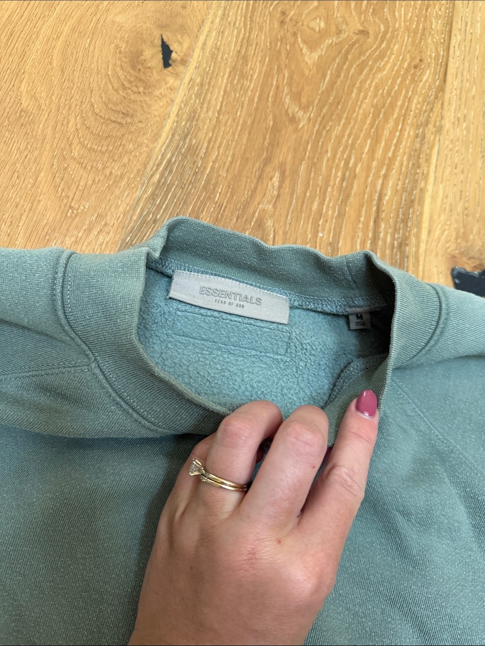 Essentials Crewneck Sweatshirt in Sage Green - Picture 3 of 9
